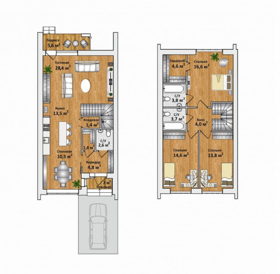 Таун Хаус 126.38 м²